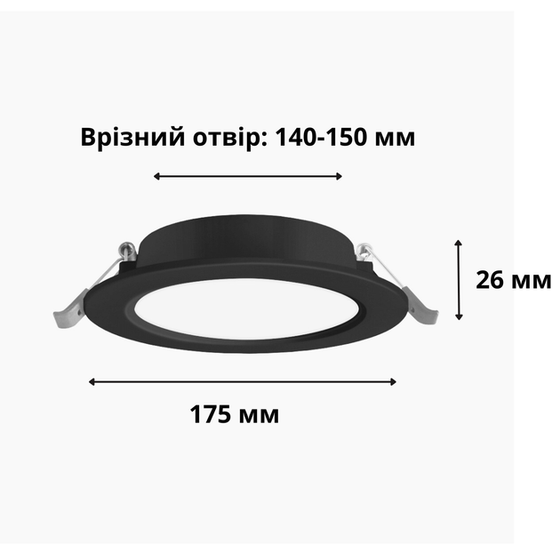 Точечный светильник встраиваемый круглый VIDEX VL-DLBR-155B 15W 5000K черный - изображение 4