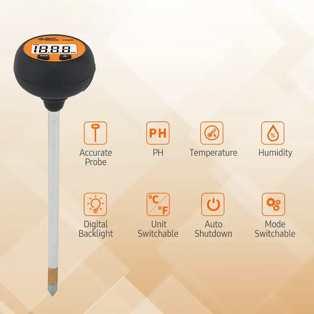 Аналізатор ґрунту РН-328 Smart Sensor (3в1, рН/вологість/темп, цифровий) Smart Sensor - зображення 9