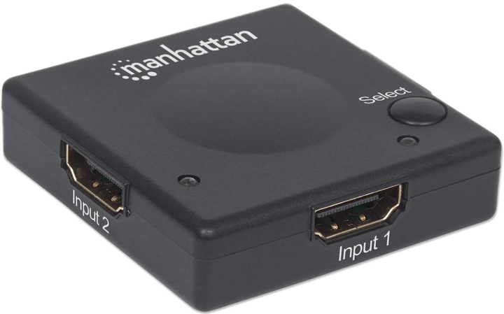 2-портовий HDMI-перемикач Manhattan 1080p Чорний (766623207911) - зображення 1