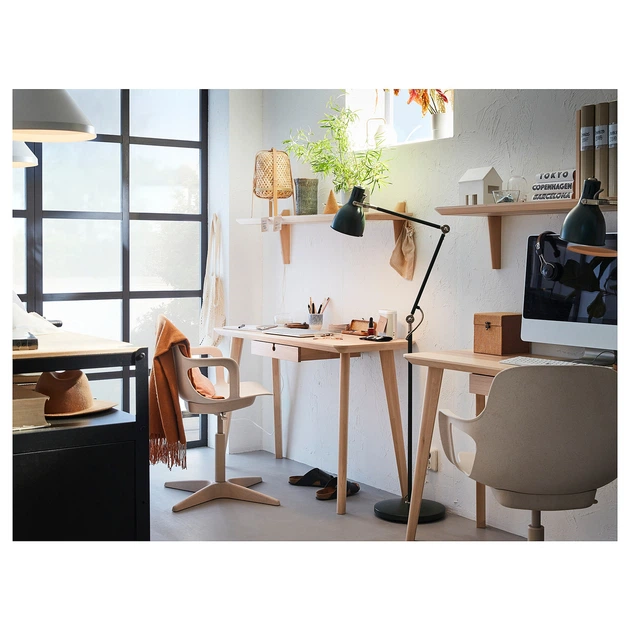 Письменный стол ИКЕА ЛИСАБО ясеневый шпон, 118x45 см 302.990.70 - изображение 2