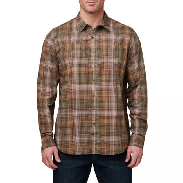 Сорочка Тактична 5.11 Tactical Igor Plaid Long Sleeve Shirt, Umber Brown Plaid, M - изображение 1