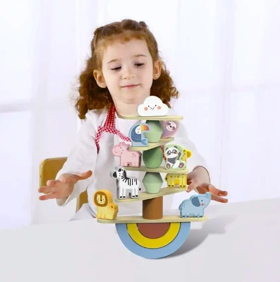 Дерев’яна гра-балансир Tooky Toy Зоопарк - Фото 4 Дерев’яна гра-балансир Tooky Toy Зоопарк - зображення 4