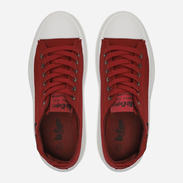 Жіночі кеди низькі Lee Cooper LCW-23-44-1625LB 38 24.5 см Бордові (5904292118120) - зображення 5