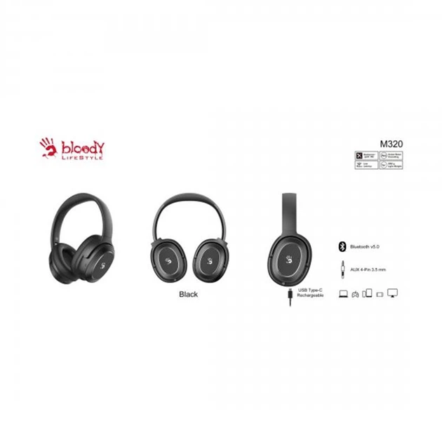 Бездротові навушники A4Tech Bloody M320 Black - зображення 5