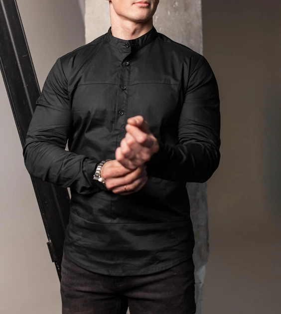 Рубашка R.A. Casual S чёрная 1421-S - изображение 11