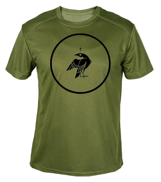 Футболка потоотводящая военная ВСУ с принтом "Птица со звездой" в оливе S - изображение 1