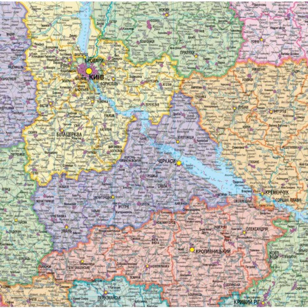 Україна. Політико-адміністративна карта, м-б 1:1 000 000 (на картоні ...