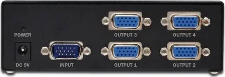 VGA розгалужувач Digitus 4-портовий 1PC 4 500МГц 75м 2048X1536 60Гц (4016032323815) - зображення 3