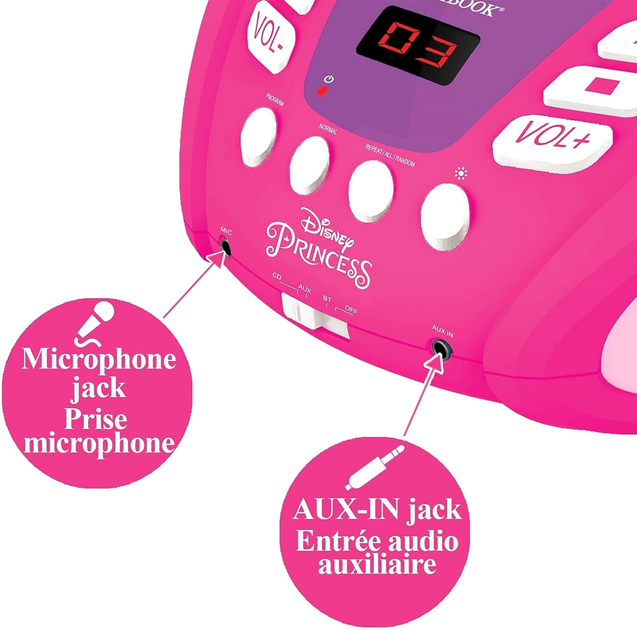 Boombox Lexibook Disney Princess Bluetooth CD Player (3380743090450) - obraz 4