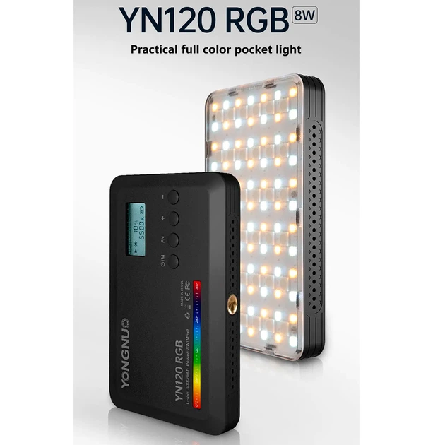 Лампа для видеосъемки Yongnuo YN120 RGB 3100 мАч 2500K-9000K Черный (1010-608-03) - изображение 7