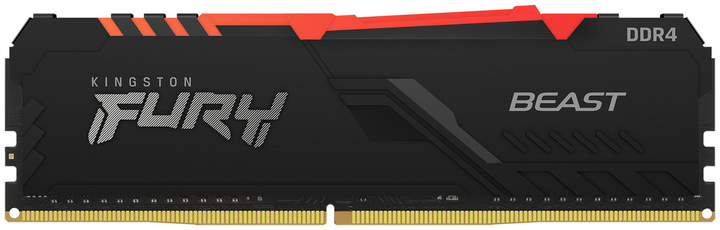 Оперативна пам'ять Kingston Fury DDR4-3733 8192 MB PC4-29864 Beast RGB Black (KF437C19BBA/8) - зображення 1