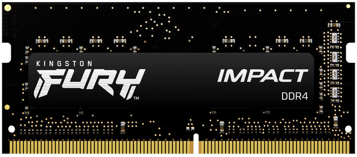 Оперативна пам'ять Kingston Fury SODIMM DDR4-3200 32768 MB PC4-25600 Impact Black (KF432S20IB/32) - зображення 1