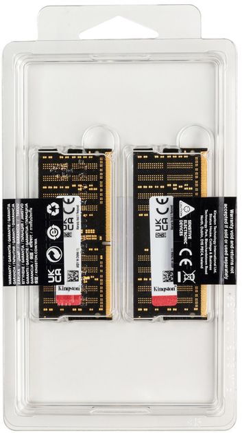 Pamięć Kingston Fury SODIMM DDR4-3200 16384 MB PC4-25600 (Kit of 2x8192) Impact Black (KF432S20IBK2/16) - obraz 3