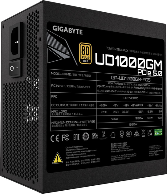 Zasilacz Gigabyte 1000W 80+ Gold (UD1000GM PG5) - obraz 5