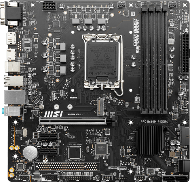 Płyta główna MSI Pro B660M-P DDR4 (s1700, Intel B660, PCI-Ex16) (4719072957964) - obraz 1