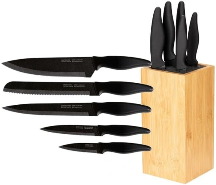 Набір ножів в бамбуковому блоці Smile SNS-5 6 предметів (5903151017833) - зображення 2
