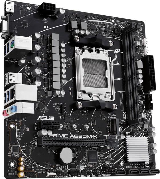 Материнська плата Asus PRIME A620M-K (sAM5, AMD A620, PCI-Ex16) (90MB1F40-M0EAY0) - зображення 3