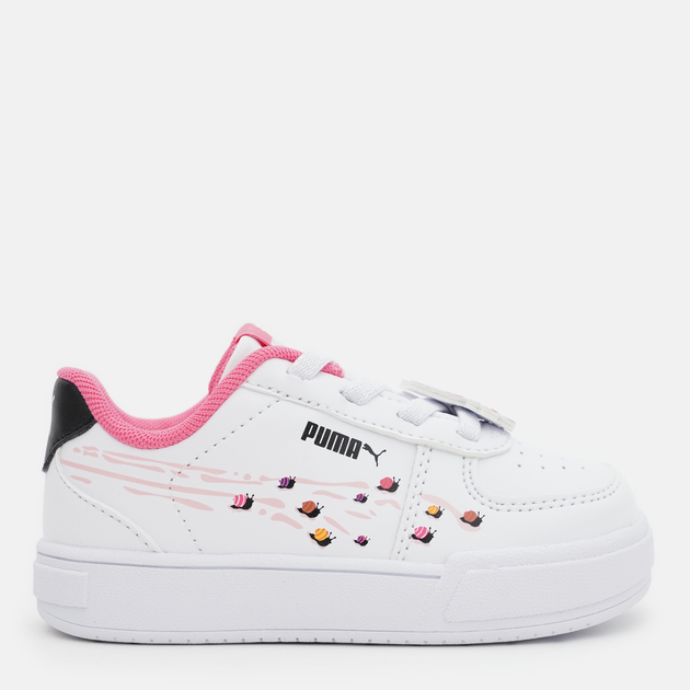 Акція на Кеди дитячі Puma Caven Small Wrld AC Inf 38617702 27 (9) Puma White - Almond Blossom - Sunset Pink - Puma Black від Rozetka