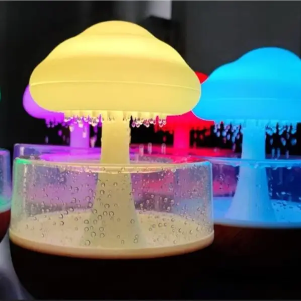 Увлажнитель воздуха Humidifier Cloud rain в форме гриба с эффектом дождя и ночником 7 цветов с пультом - изображение 11