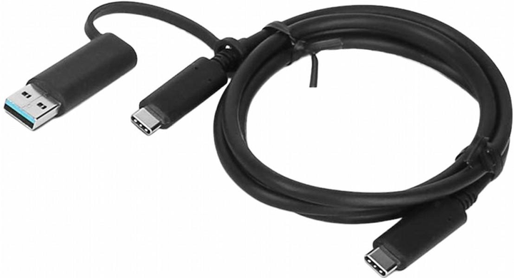 Kabel Lenovo USB Type-C - USB Type-A + USB Type-C 1 m Black (4X90U90618) - obraz 1
