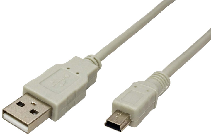 Кабель Value USB Type-A - mini-USB Type-B 0.8 м Beige (7611990197668) - зображення 1