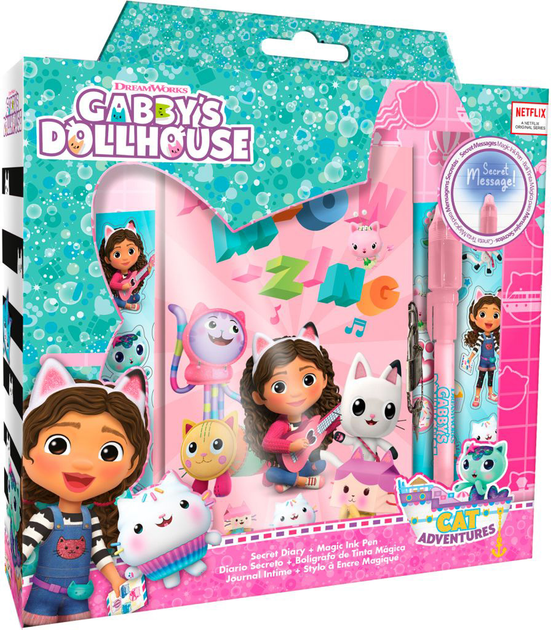 Щоденник на замку Euromic Gabby's Dollhouse із чарівною ручкою (8435507876902) - зображення 1