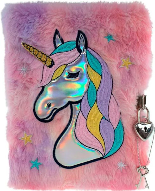 Pamiętnik na kłódkę Tinka Plush Diary with Lock Unicorn (7036578021270) - obraz 1