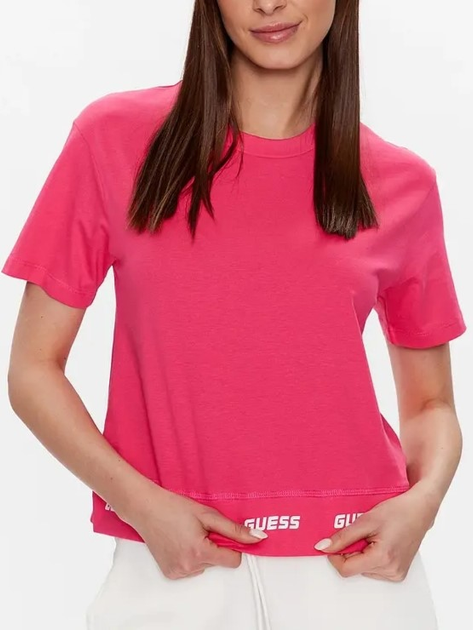 Koszulka damska bawełniana Guess V3GI04I3Z14-G6J7 S Różowa (7621701669087) - obraz 1
