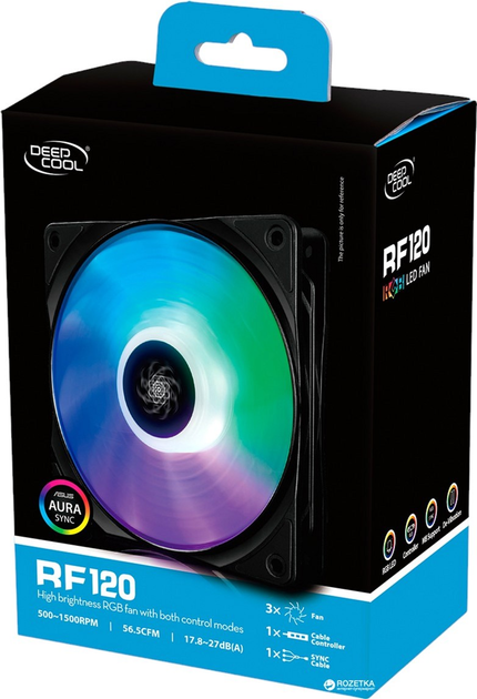 Кулер DeepCool RF120 3 in 1 (DP-FRGB-RF120-3C) - зображення 11