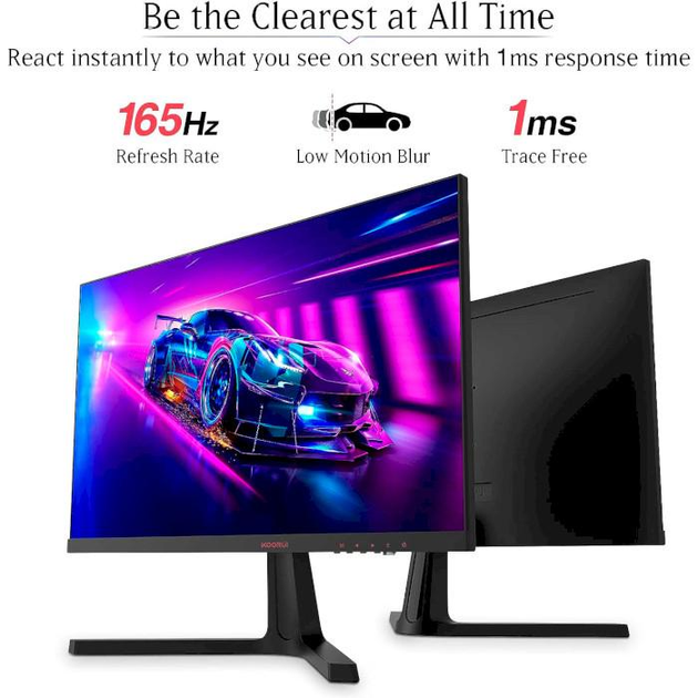 Монітор KOORUI 24E4 24" VA FHD 165Hz 1ms Cinema screen Flecker-Free HDMI+DP Black Б/В - изображение 2