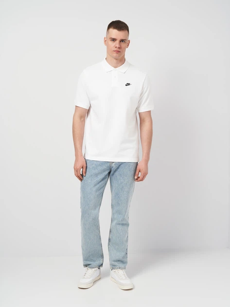 Поло длинное мужское Nike M Nk Club Ss Polo Pique FN3894-100 XL White/Black (0196974875017) - изображение 2