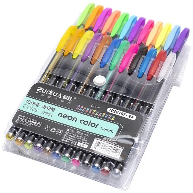Набір гелевих ручок "Neon color" HG6107-24, 24 кольори - зображення 2