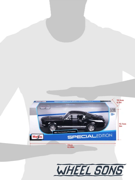 マイスト　1/18 1967 Ford Mustang GTA Fastback Модель автомобіля Ford Mustang GTA Fastback 1967 1:18 Maisto