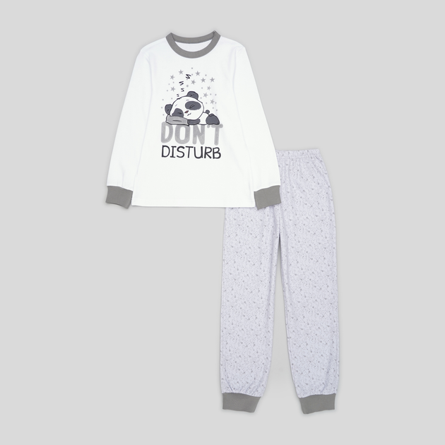 Акція на Дитяча піжама для хлопчика Evolution ПЖ-18 116 см Білий/Сірий від Rozetka