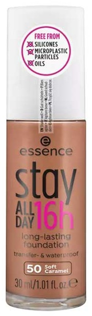 Podkład do twarzy Essence Stay All Day 16 h Long-lasting foundation 50 Soft Caramel 30 ml (4059729308221) - obraz 1