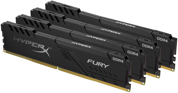 Pamięć RAM HyperX DDR4-3000 16384MB PC4-24000 (Kit of 4x4096) Fury Black (HX430C15FB3K4/16) - obraz 1