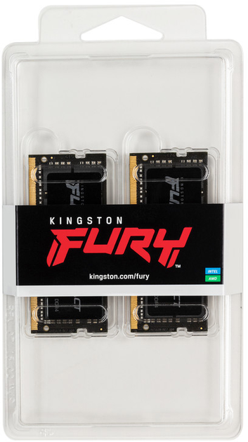 Оперативна пам'ять Kingston Fury SODIMM DDR4-2933 16384MB PC4-23500 (Kit of 2x8192) Impact Black (KF429S17IBK2/16) - зображення 2