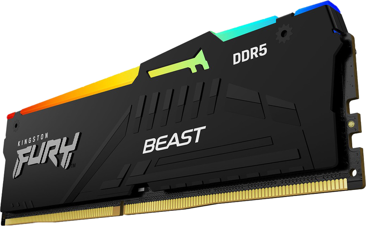 Pamięć RAM Kingston FURY DDR5-4800 32768MB PC5-38400 Beast RGB Black (KF548C38BBA-32) - obraz 2
