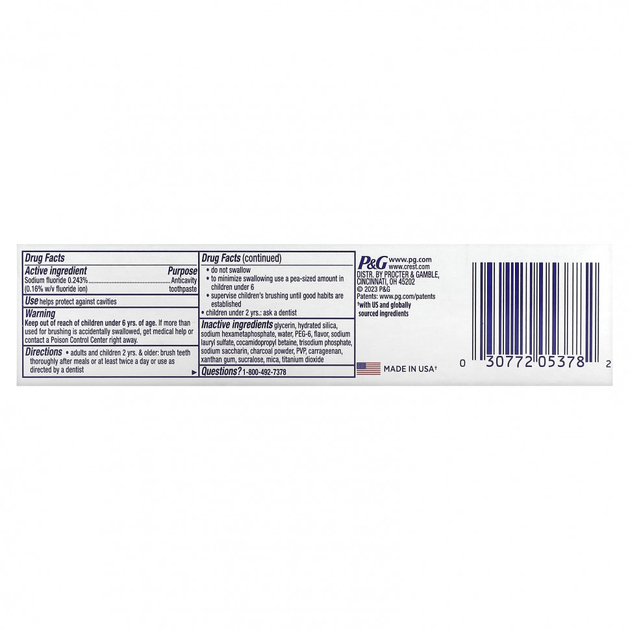 Зубна паста Crest 3D White Brilliance Charcoal Mint Toothpaste 99гр (030772053782) - зображення 3