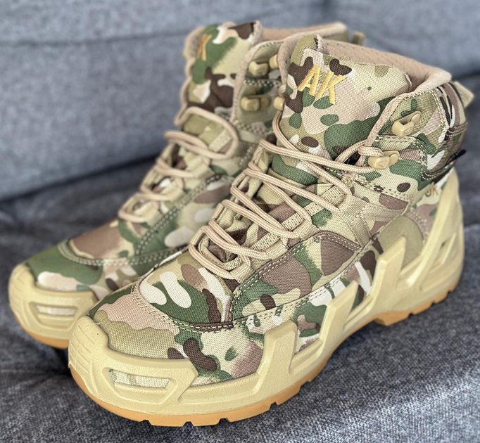 Тактичні чоловічі берці AK демісезонні військові берці Tactic армійські черевики Waterproof Мультикам 43 розмір - зображення 1