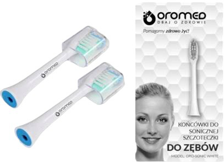 Насадки для електричної зубної щітки Oromed Oro-Sonic White 2 шт (ORO-SONIC WHITE) - зображення 1