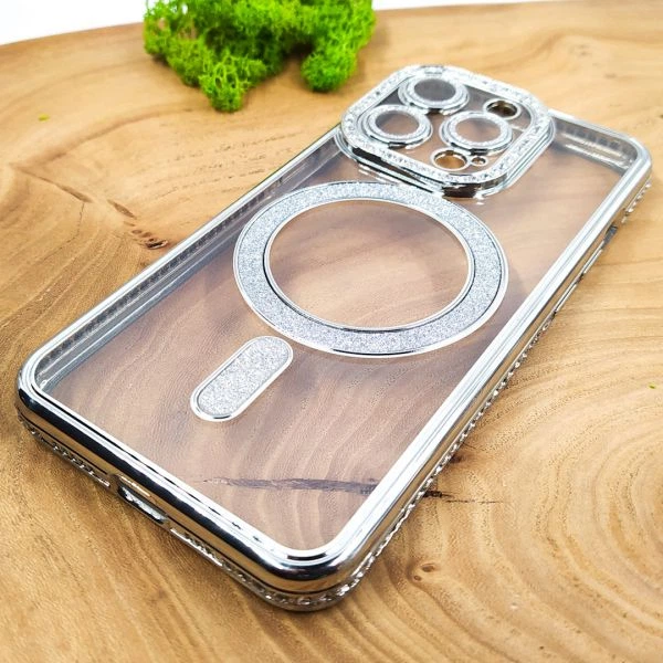 Чехол Hoco Diamond case with MagSafe для iPhone 15 Pro Sliver - изображение 2