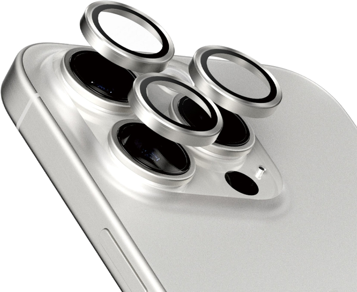 Szkło hartowane PanzerGlass Hoops Camera Lens Protector do Apple iPhone 15 Pro / 15 Pro Max White Titanium (5711724011979) - obraz 2