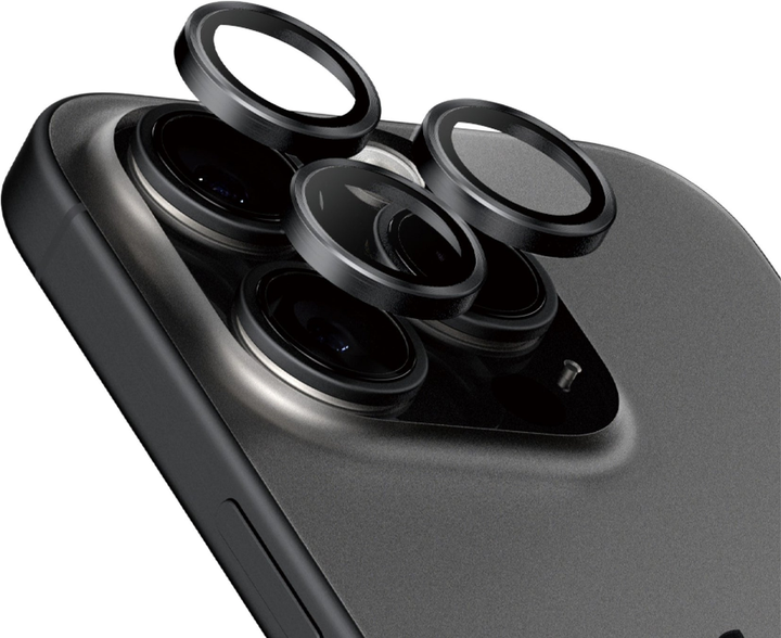 Szkło hartowane PanzerGlass Hoops Camera Lens Protector do Apple iPhone 15 Pro / 15 Pro Max Black Titanium (5711724012037) - obraz 2
