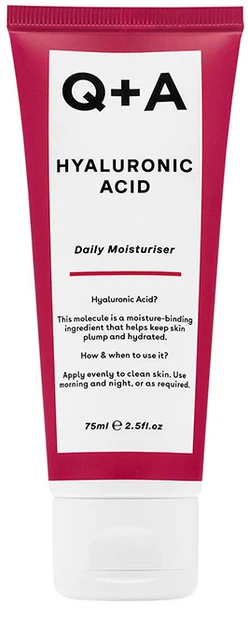 Зволожуючий крем для обличчя з гіалуроновою кислотою Q+A Hyaluronic Acid Daily Moisturiser, 75мл (5060486262533) - Фото 1 Зволожуючий крем для обличчя з гіалуроновою кислотою Q+A Hyaluronic Acid Daily Moisturiser, 75мл (5060486262533) - зображення 1