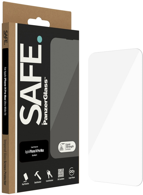 Захисне скло PanzerGlass Safe Screen Protector для Apple iPhone 14 Pro Max Ultra-Wide Fit (SAFE95176) - зображення 1