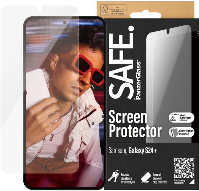 Szkło hartowane PanzerGlass Safe Screen Protector do Samsung Galaxy S 2024 Plus Ultra-Wide Fit w. EasyAligner (SAFE95667) - obraz 2