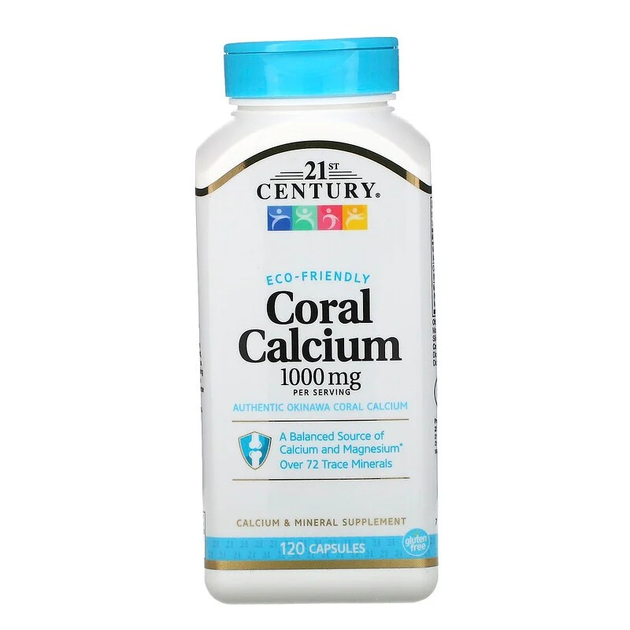 Витамины 21st Century Coral Calcium 1000 мг 120 капсул – фото, отзывы ...