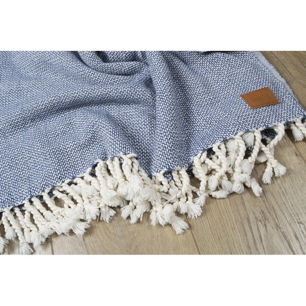 Плед-накидка Barine - Wool Basket indigo синій 120*175 - зображення 4