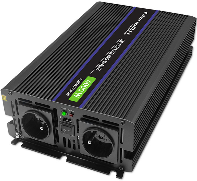 Przetwornica samochodowa Qoltec Monolith 4000 MS Wave 2000 W/4000 W 12 V na 230 V - obraz 3